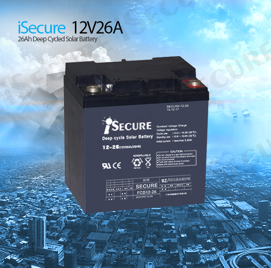 iSecure 12V26A Deep Cycle Battery