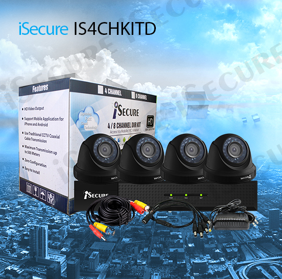 iSecure IS4CHKITD 4CH HD CCTV Kit